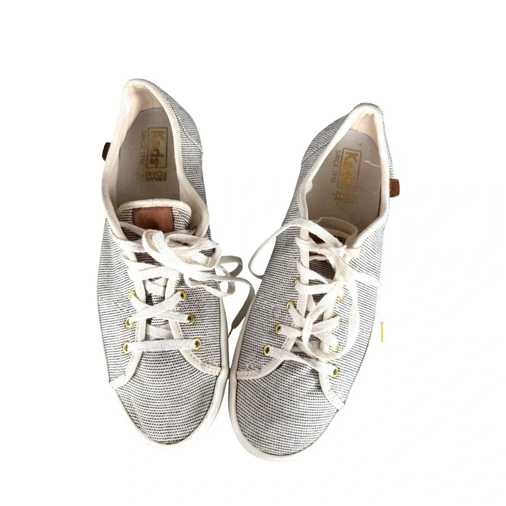 Keds Jump Kick Dream Foam Low Top Sneakers Cream Black Stripe Size 7.5 Nautical‎